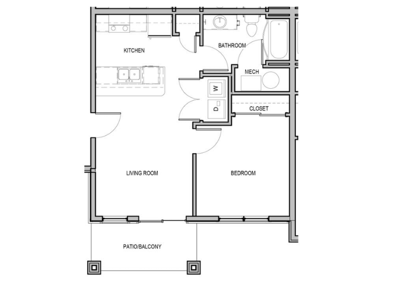 1 bedroom b floorplan