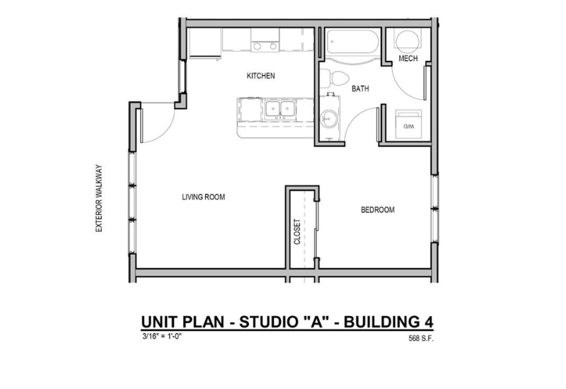 penthouse studio apartment in bloomington indiana studio a unit plan